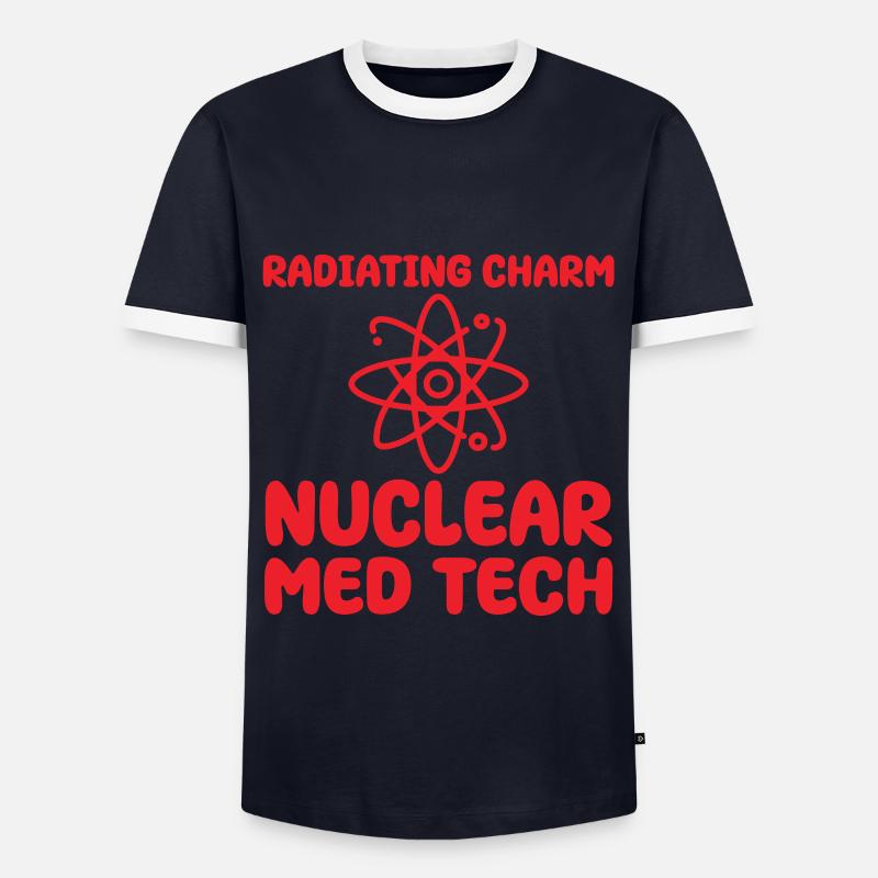 Nuclear Medicine Technologist Humor - Men's Ringer Shirt - navy/white 