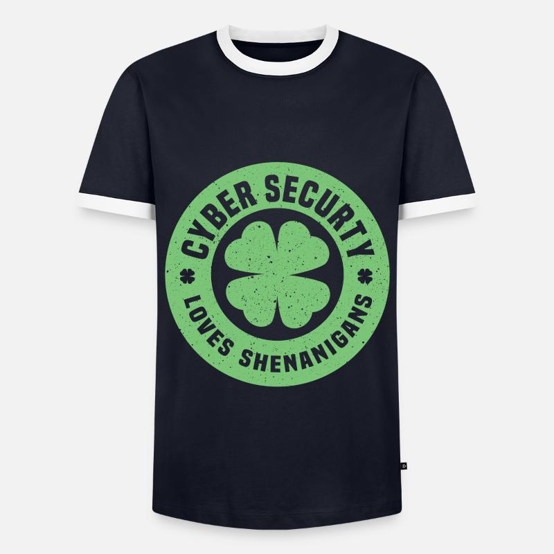 Cyber Security St. Patrick's Day - Männer Kontrast-T-Shirt - Navy/Weiß 