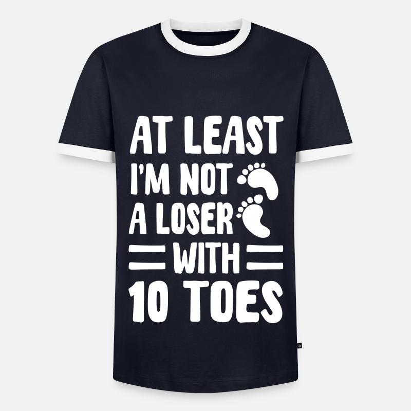 PflegeZehenamputation - Männer Kontrast-T-Shirt - Navy/Weiß 