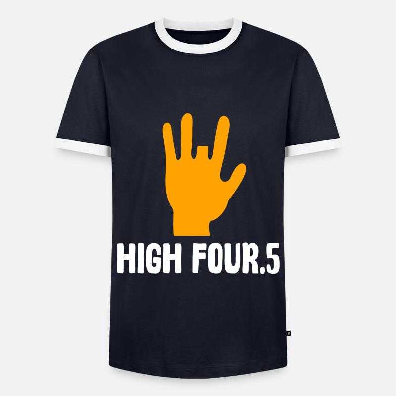 Finger Amputee High Four.5 - Männer Kontrast-T-Shirt - Navy/Weiß 