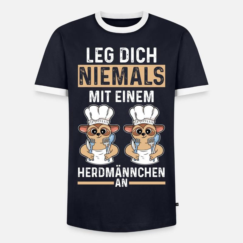 Erdmännchen Herdmännchen - Männer Kontrast-T-Shirt - Navy/Weiß 
