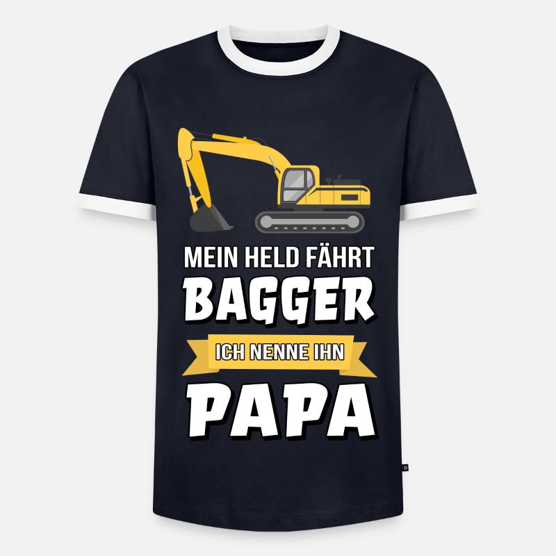Bagger Baggerfahrer Bauarbeiter Papa Geschenk - Männer Kontrast-T-Shirt - Navy/Weiß 
