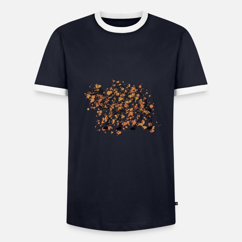 Camell GeomeTRIX bunt - Männer Kontrast-T-Shirt - Navy/Weiß 