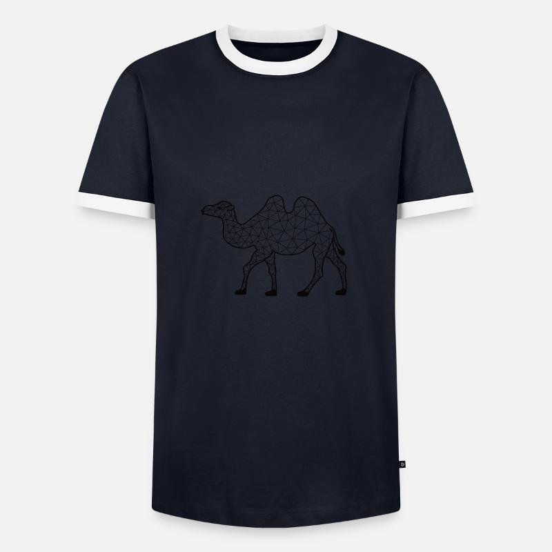 Camell GeomeTRIX - Männer Kontrast-T-Shirt - Navy/Weiß