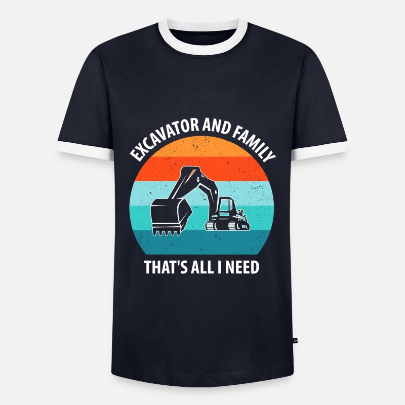 Bagger Baggerfahrer Baggerwagen - Männer Kontrast-T-Shirt - Navy/Weiß 