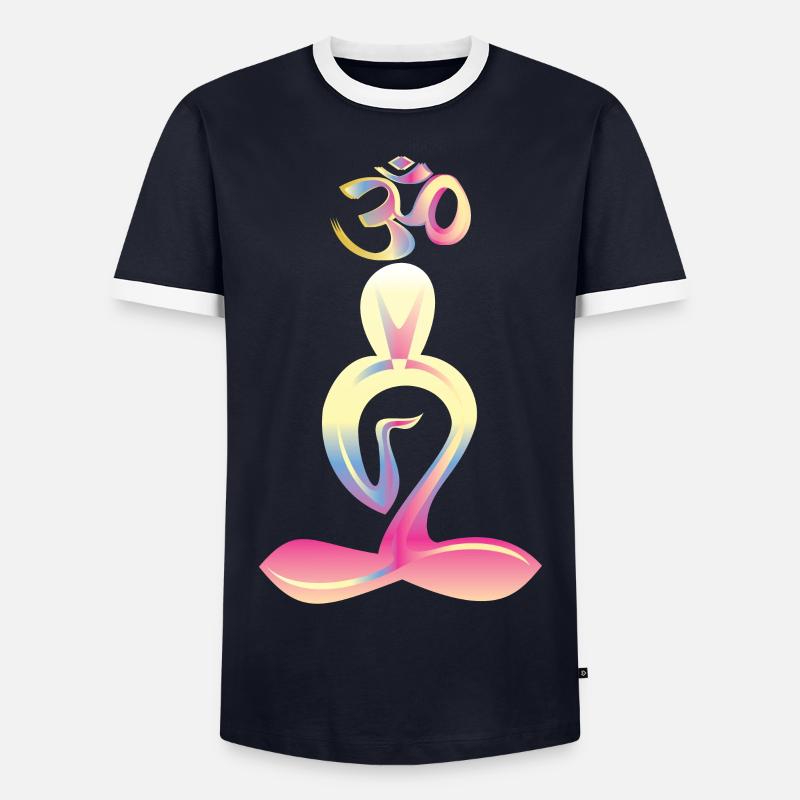 ohm - Men's Ringer Shirt - navy/white