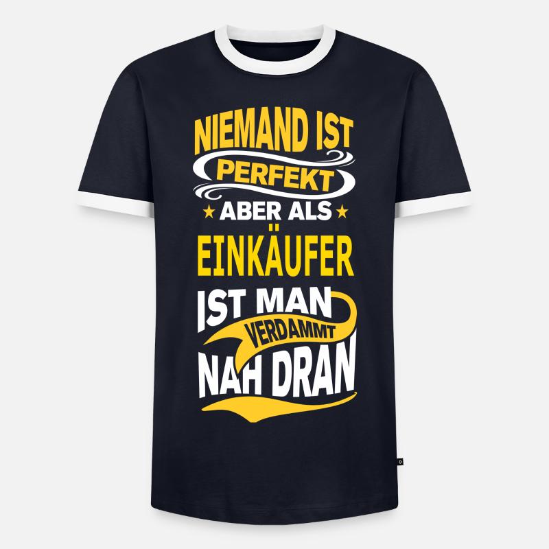 EINKÄUFER - Männer Kontrast-T-Shirt - Navy/Weiß