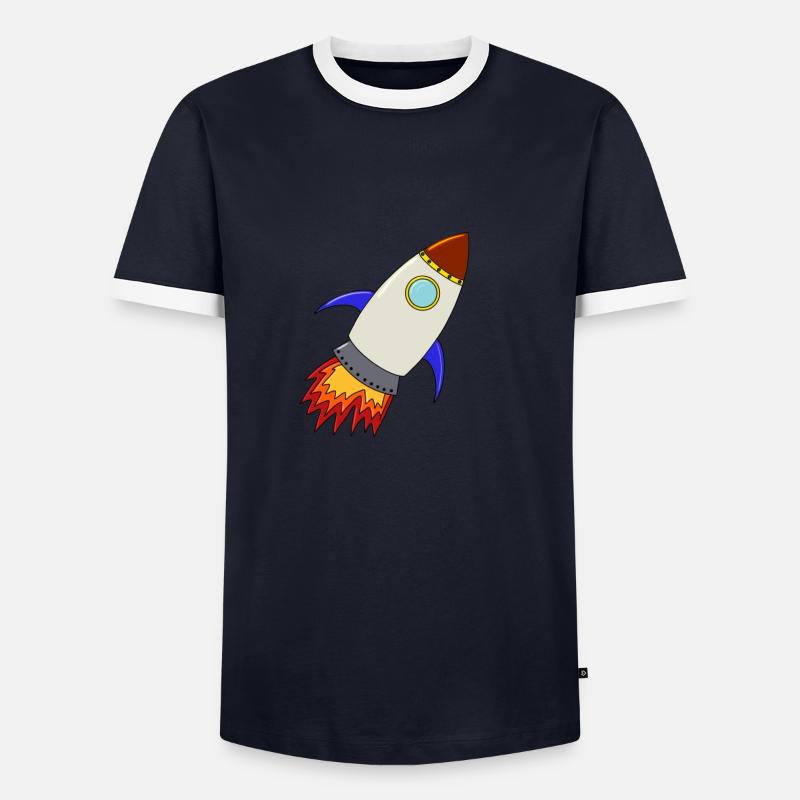 rocket - Men's Ringer Shirt - navy/white 