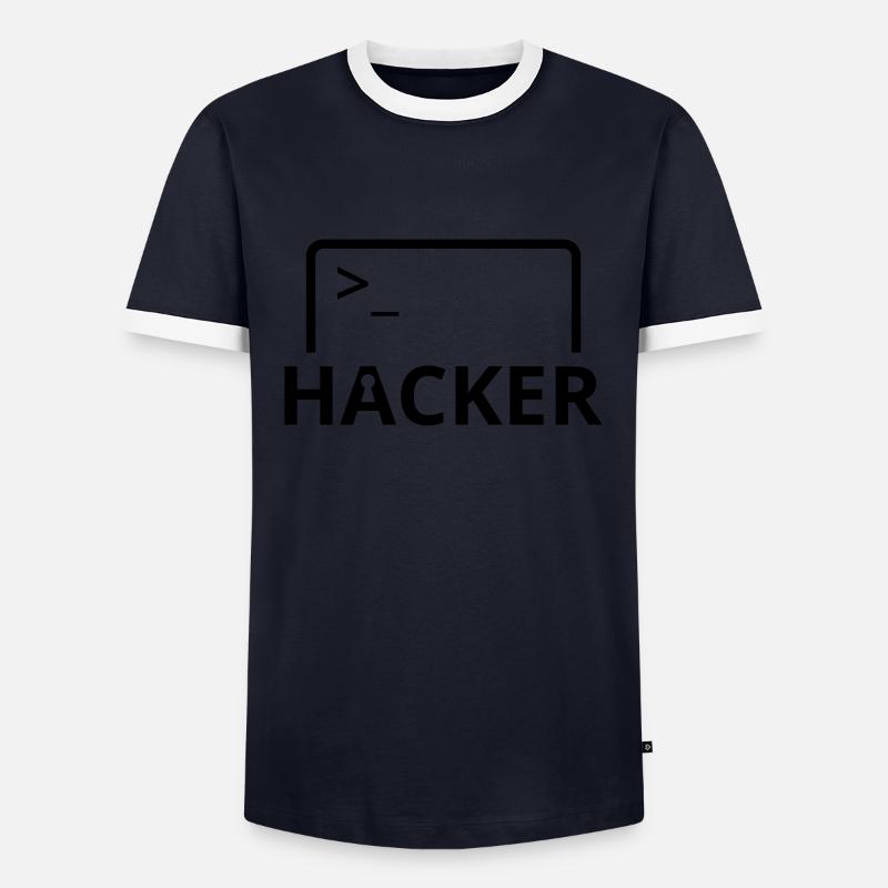 Hacker programmeur informatique - T-shirt contrasté Homme - marine/blanc 