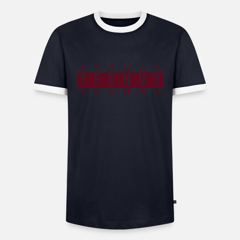 TECHNO TECHNO TECHNO - Männer Kontrast-T-Shirt - Navy/Weiß