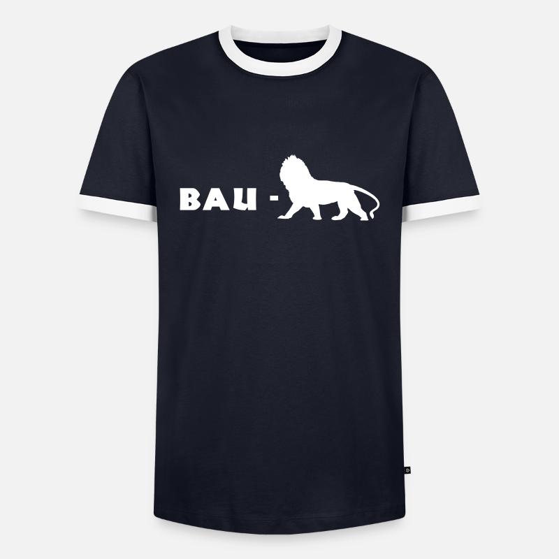 bauloewe - Männer Kontrast-T-Shirt - Navy/Weiß 