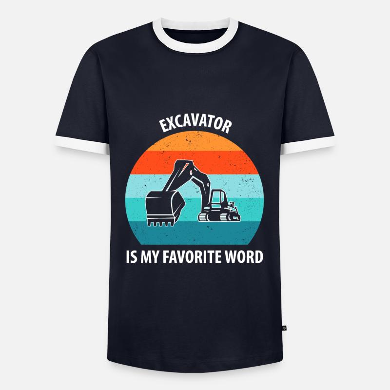 Bagger Baggerfahrer Baggerwagen - Männer Kontrast-T-Shirt - Navy/Weiß 