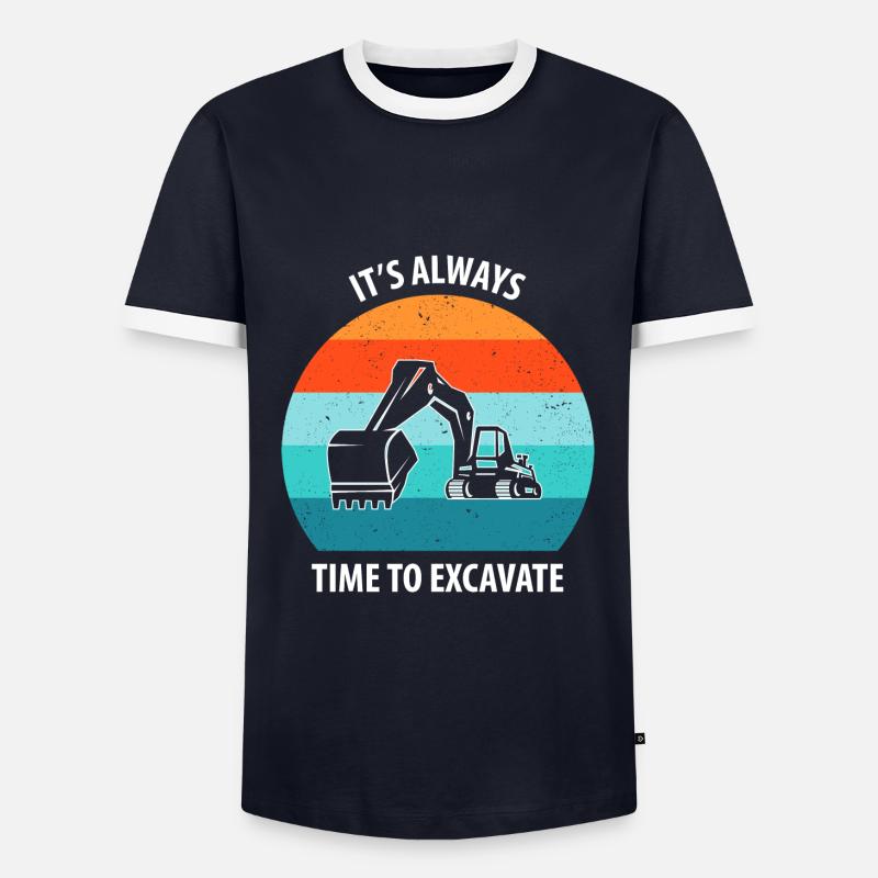 Bagger Baggerfahrer Baggerwagen - Männer Kontrast-T-Shirt - Navy/Weiß 