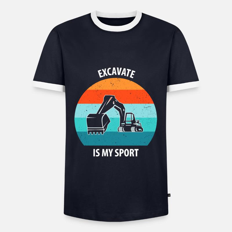 Bagger Baggerfahrer Baggerwagen - Männer Kontrast-T-Shirt - Navy/Weiß 