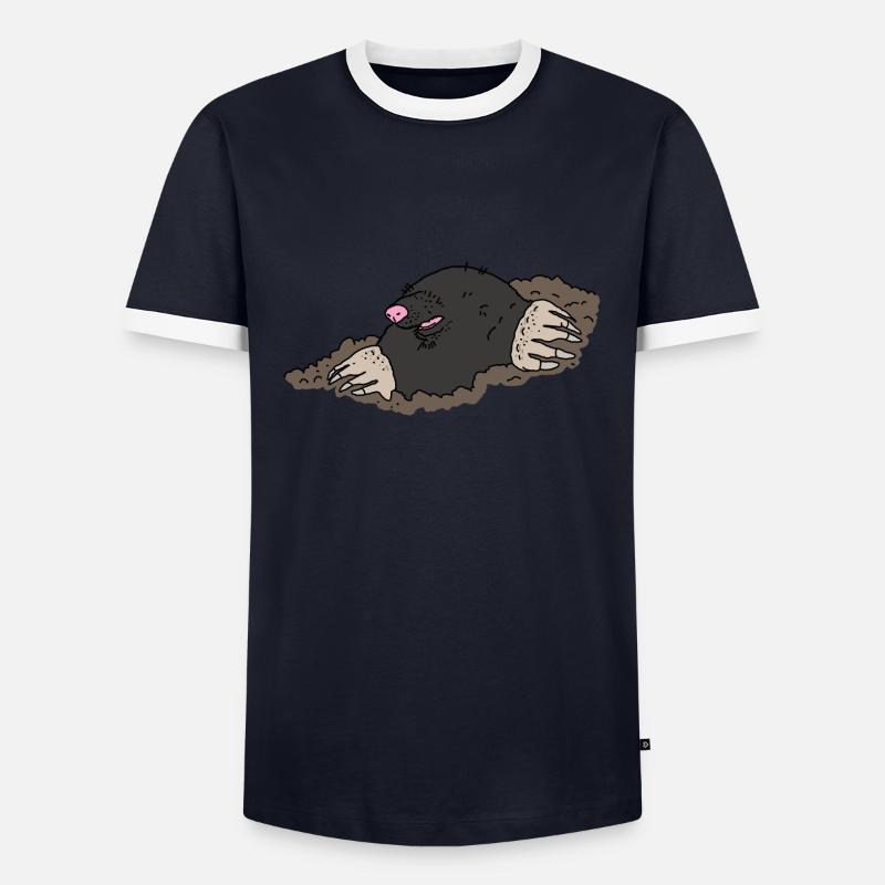 Mole - Men's Ringer Shirt - navy/white 