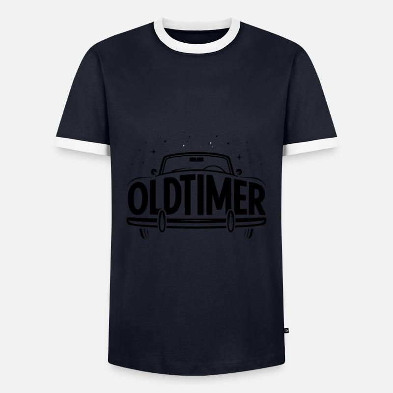 Oldtimer - Cool Car Logo - Men's Ringer Shirt - navy/white 