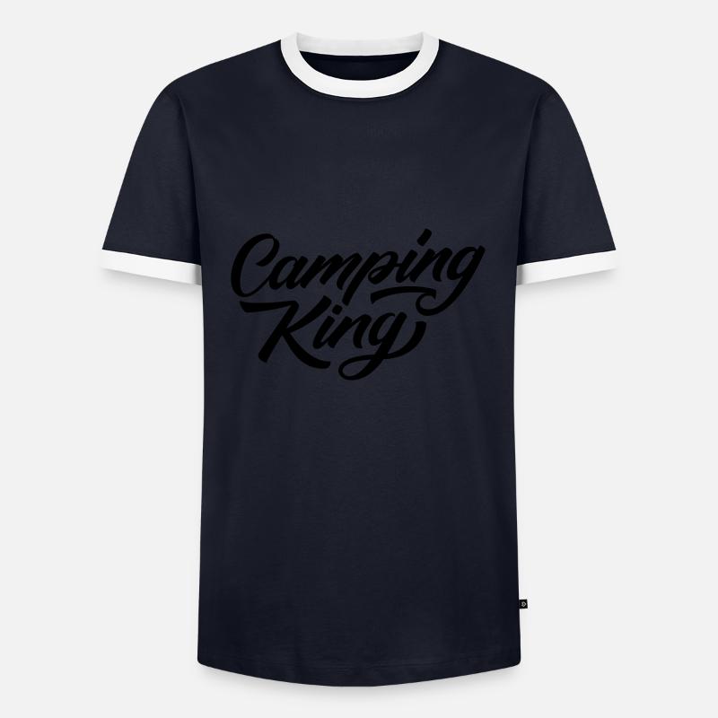 Camping King - Men's Ringer Shirt - navy/white