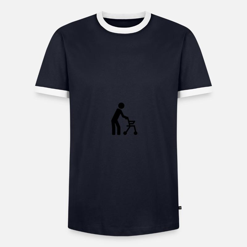rollator - Men's Ringer Shirt - navy/white