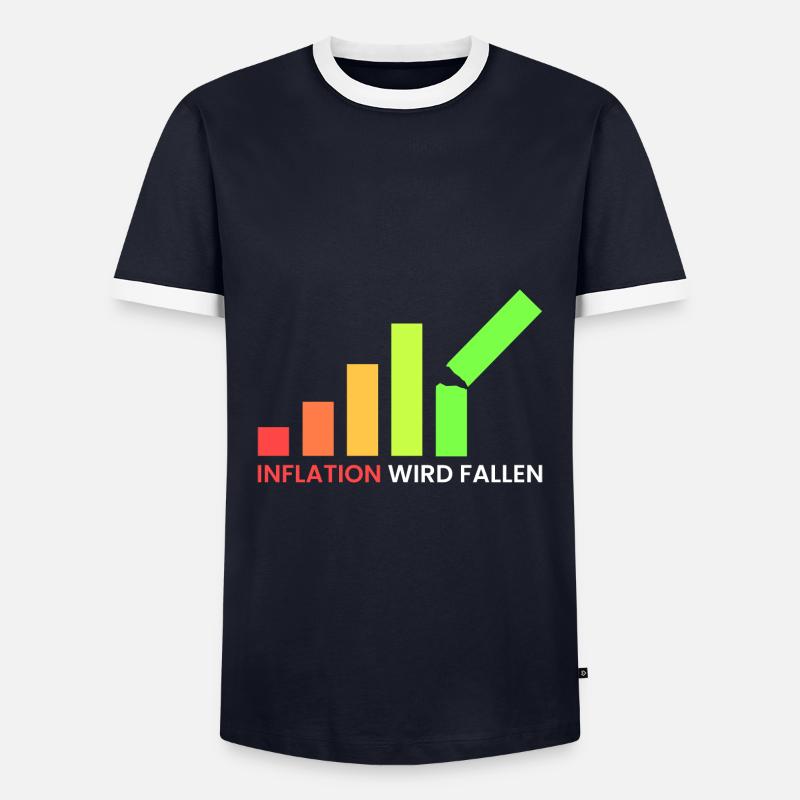Inflation wird fallen - Männer Kontrast-T-Shirt - Navy/Weiß 