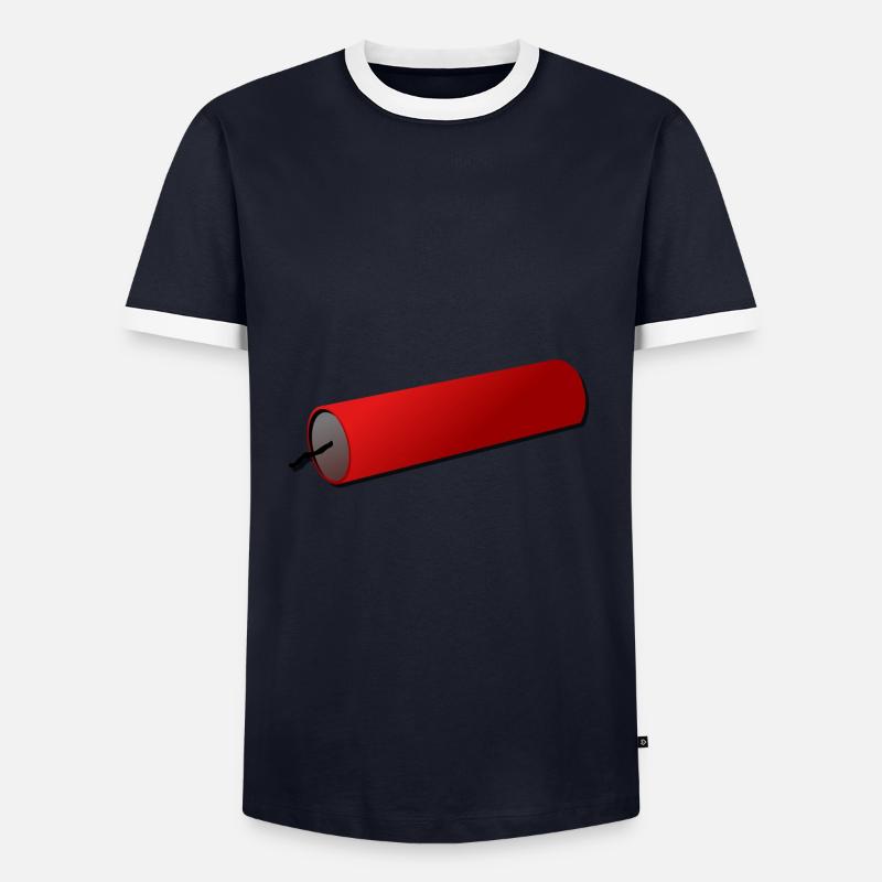 Firecracker - Men's Ringer Shirt - navy/white