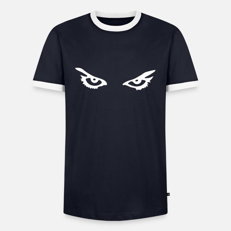 Evil Eye - Line - Men's Ringer Shirt - navy/white 