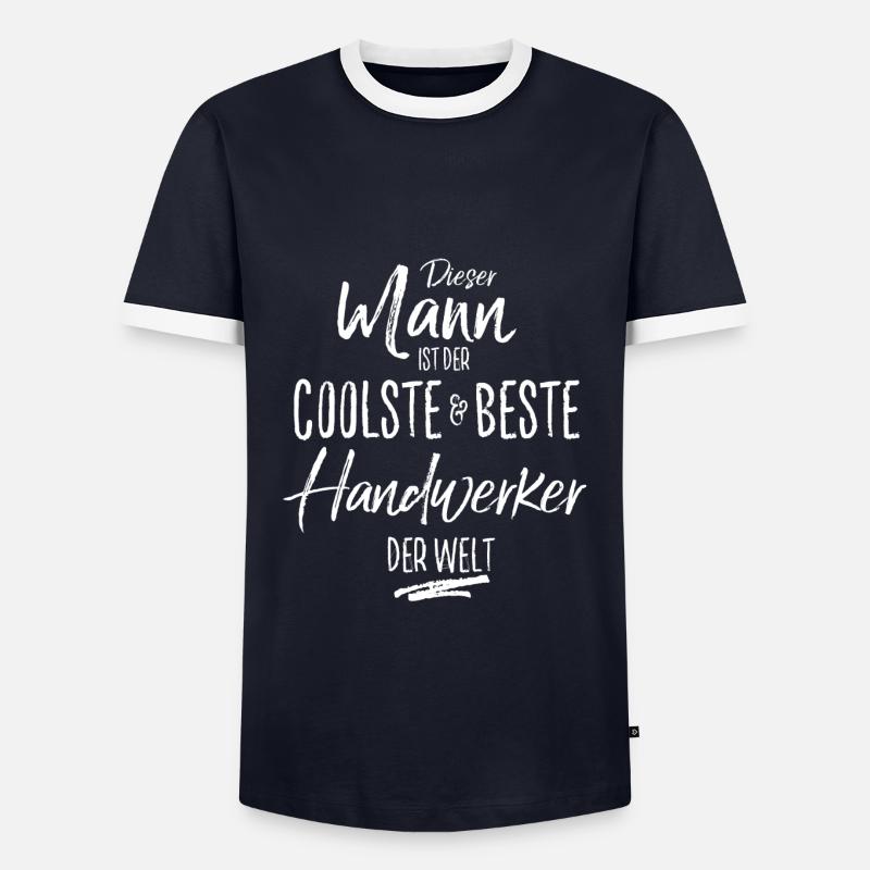 handwerker - Männer Kontrast-T-Shirt - Navy/Weiß 