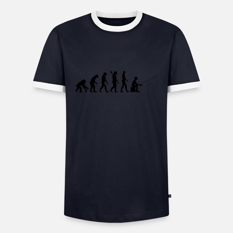 Poisson pêche évolution b - T-shirt contrasté Homme - marine/blanc 