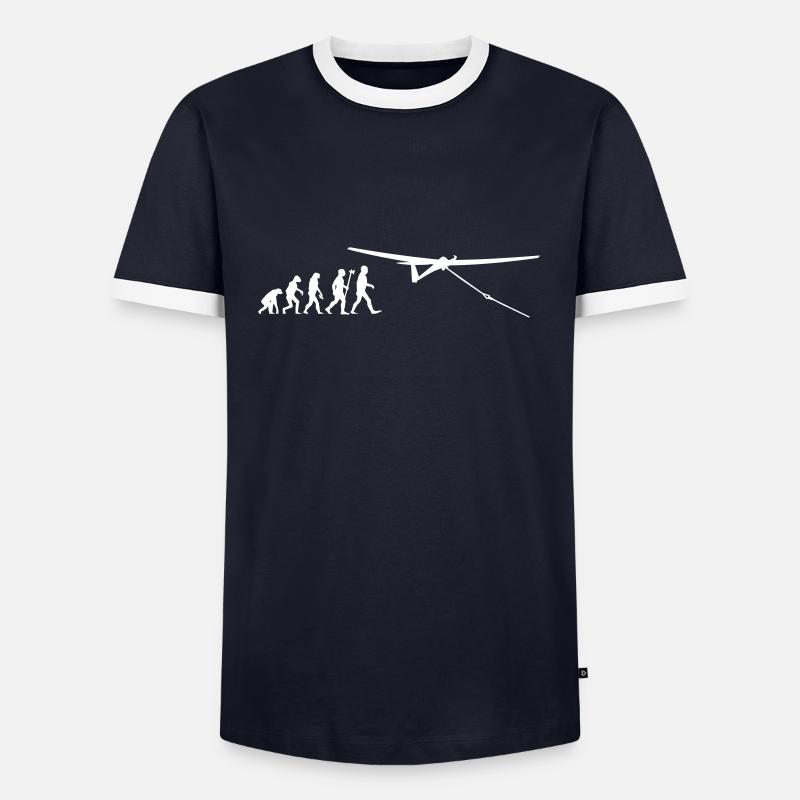 evolution segelfliegen - Männer Kontrast-T-Shirt - Navy/Weiß 