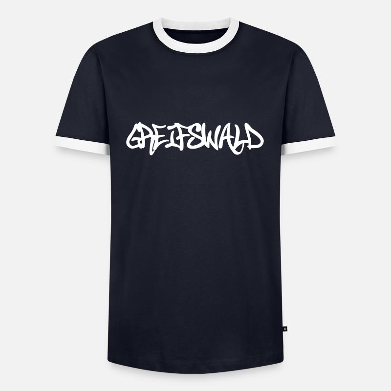 Greifswald Graffiti - Männer Kontrast-T-Shirt - Navy/Weiß 