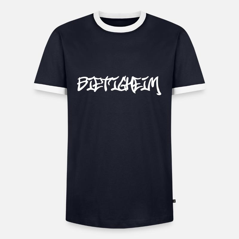 Bietigheim Graffiti - Männer Kontrast-T-Shirt - Navy/Weiß