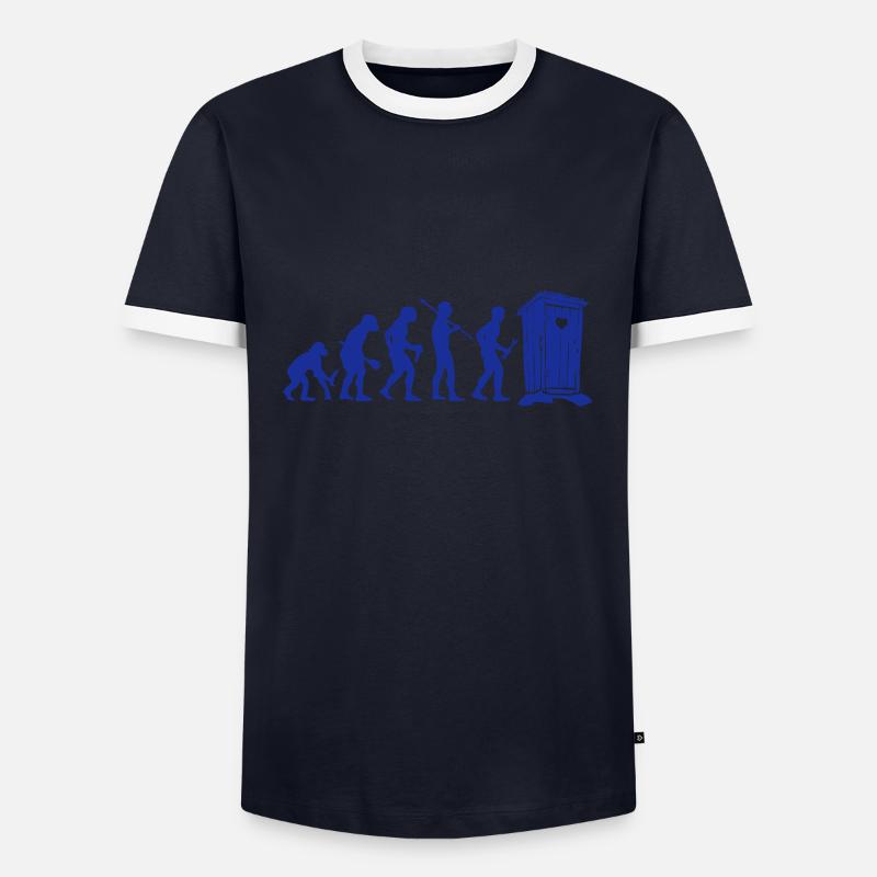 Evolution Toilettenhumor - Männer Kontrast-T-Shirt - Navy/Weiß