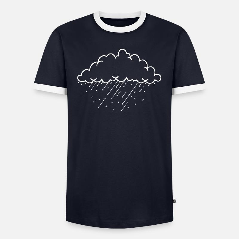 rain cloud - Men's Ringer Shirt - navy/white