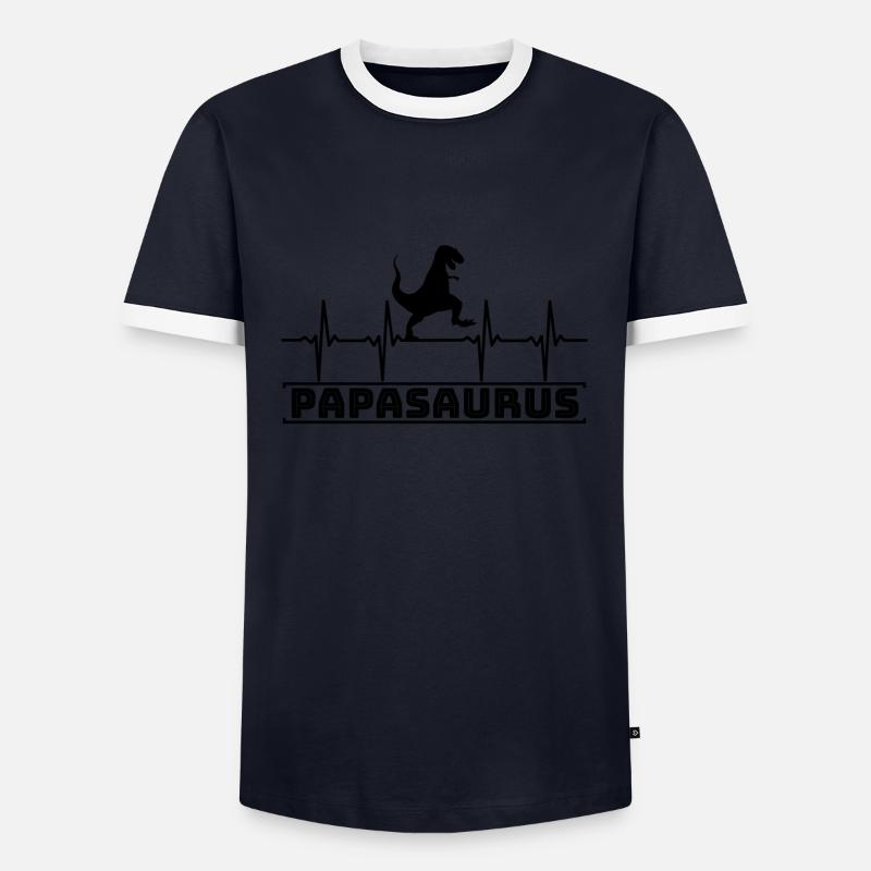 Papasaurus - Men's Ringer Shirt - navy/white 