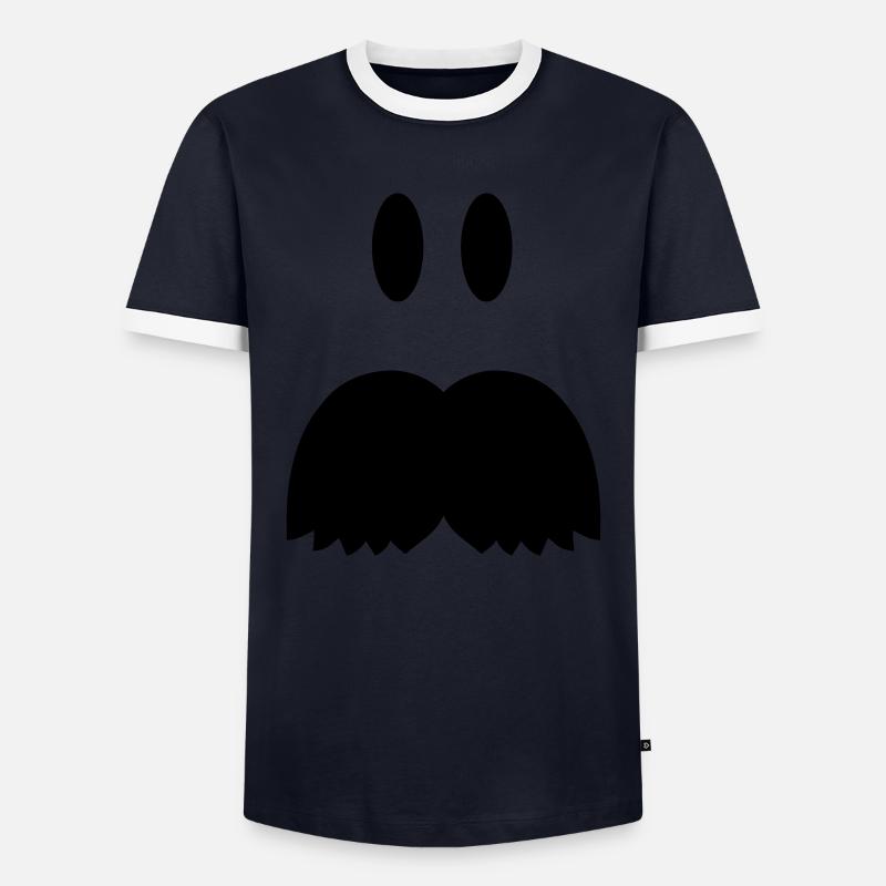 Bart Mustache - Männer Kontrast-T-Shirt - Navy/Weiß