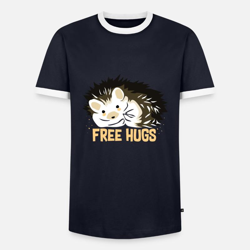 Hugging hedgehogs - Men's Ringer Shirt - navy/white 