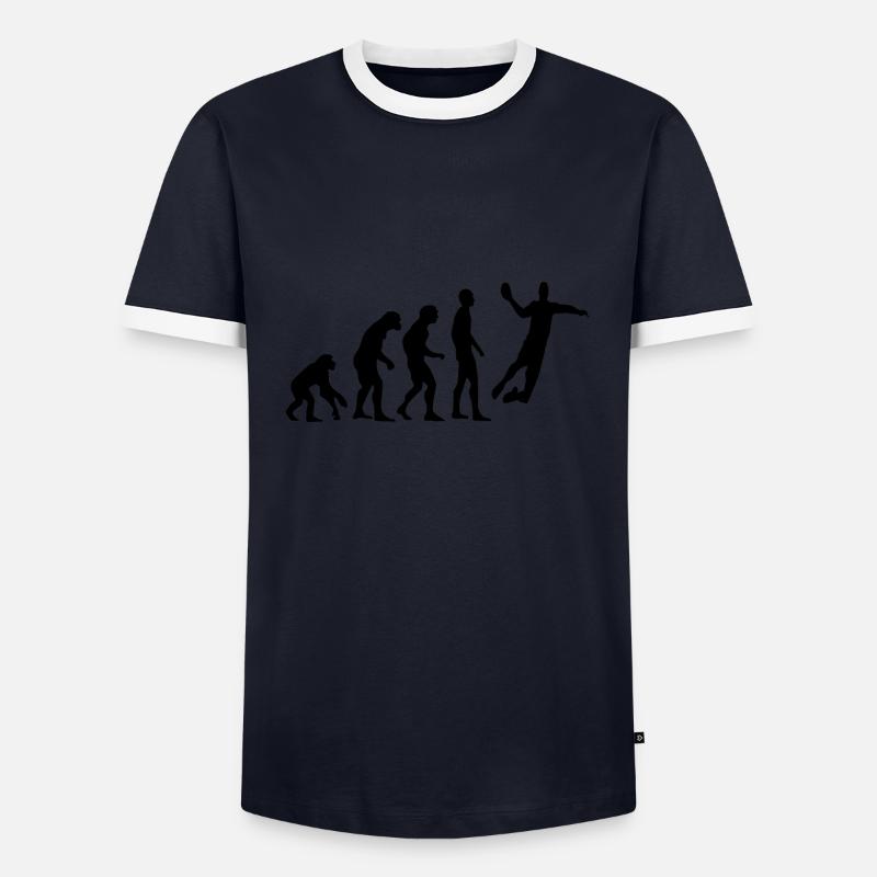Human Evolution Handball - Men's Ringer Shirt - navy/white 