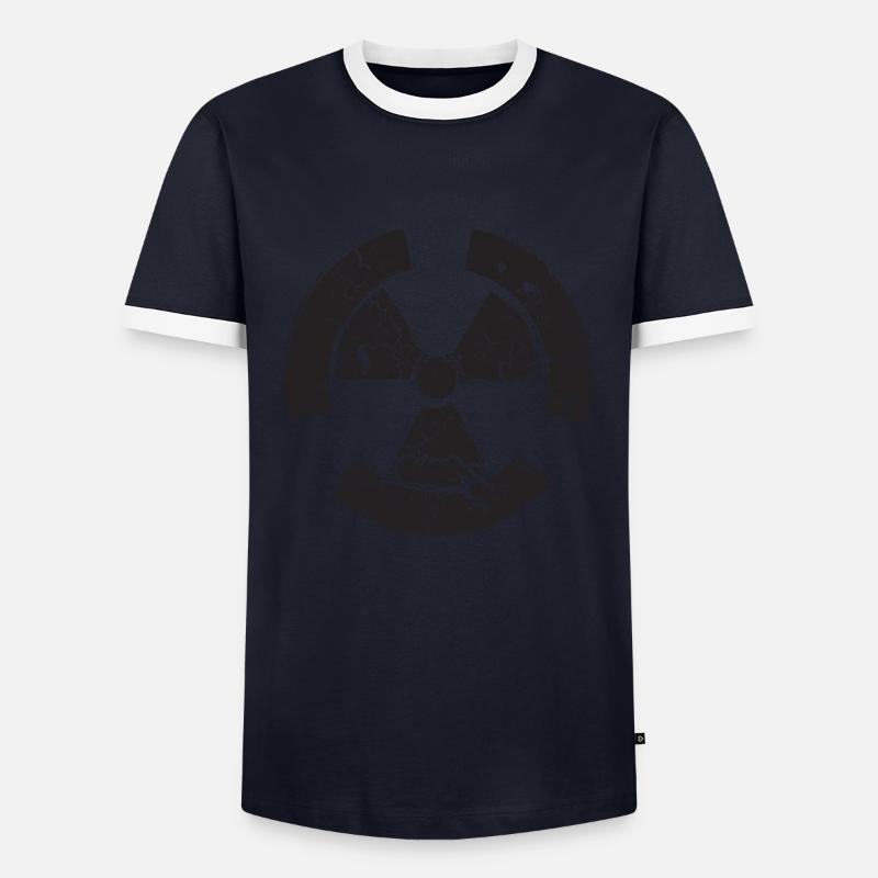 Nuklear - Männer Kontrast-T-Shirt - Navy/Weiß