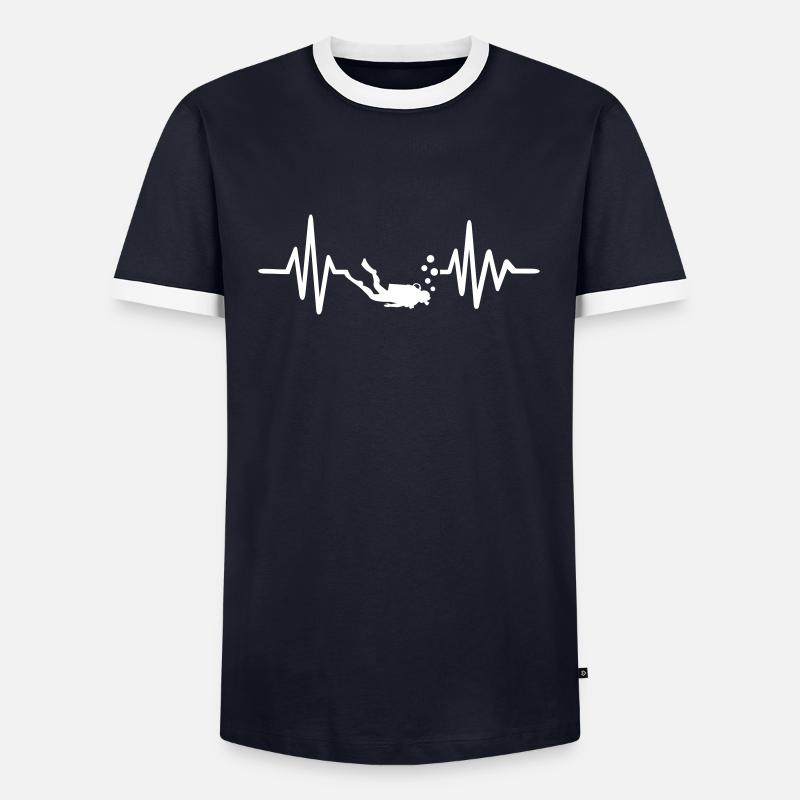 Diving - Men's Ringer Shirt - navy/white