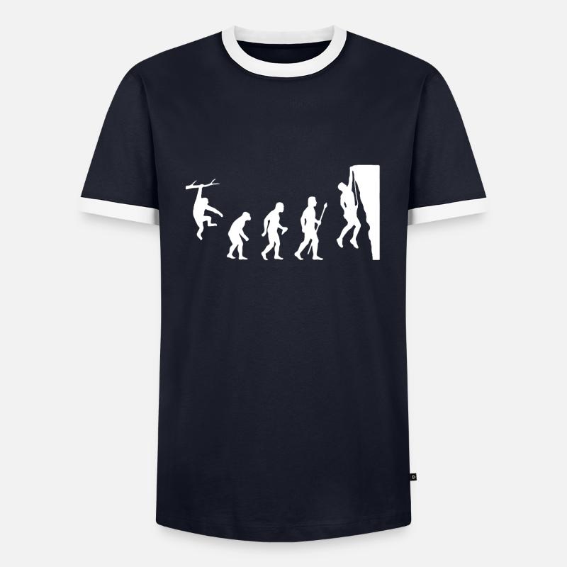 Klettern Evolution Shirt - Männer Kontrast-T-Shirt - Navy/Weiß