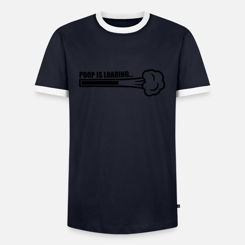 Poop Is Loading - Men's Ringer Shirt - navy/white 