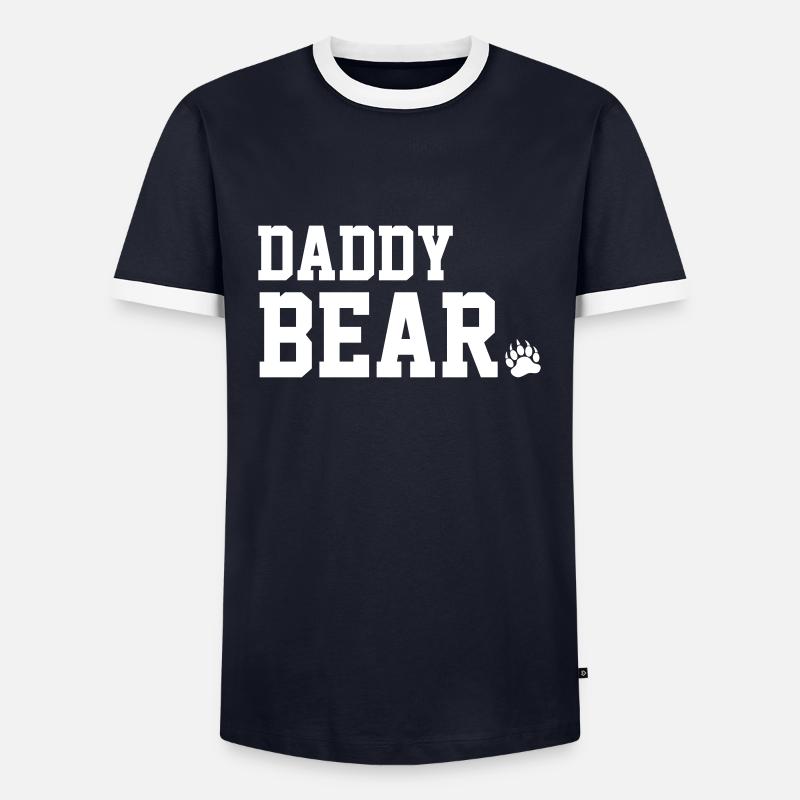 daddy_bear - Men's Ringer Shirt - navy/white 