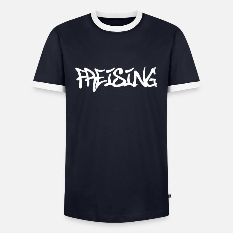 Freising Graffiti - Männer Kontrast-T-Shirt - Navy/Weiß