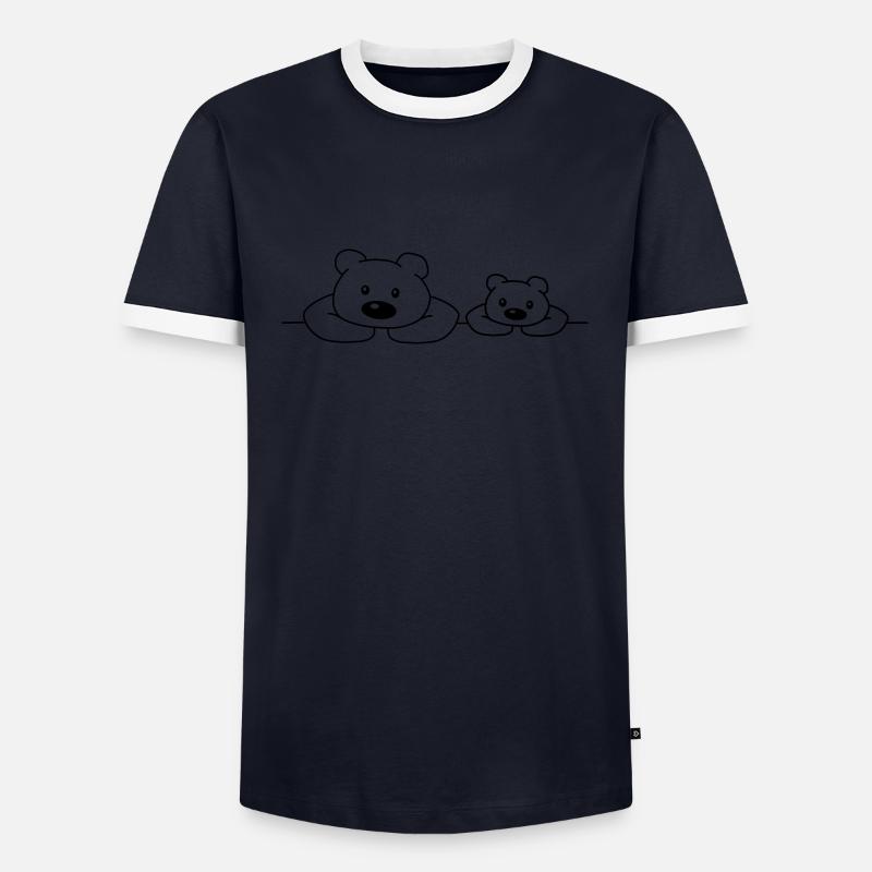 Teddys - Männer Kontrast-T-Shirt - Navy/Weiß 