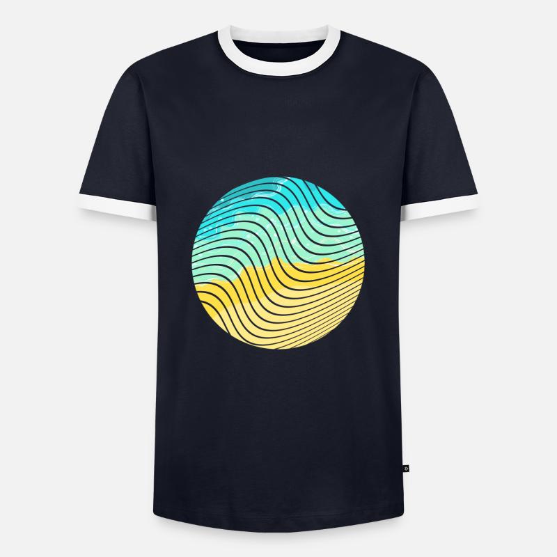 Beach wave - Men's Ringer Shirt - navy/white