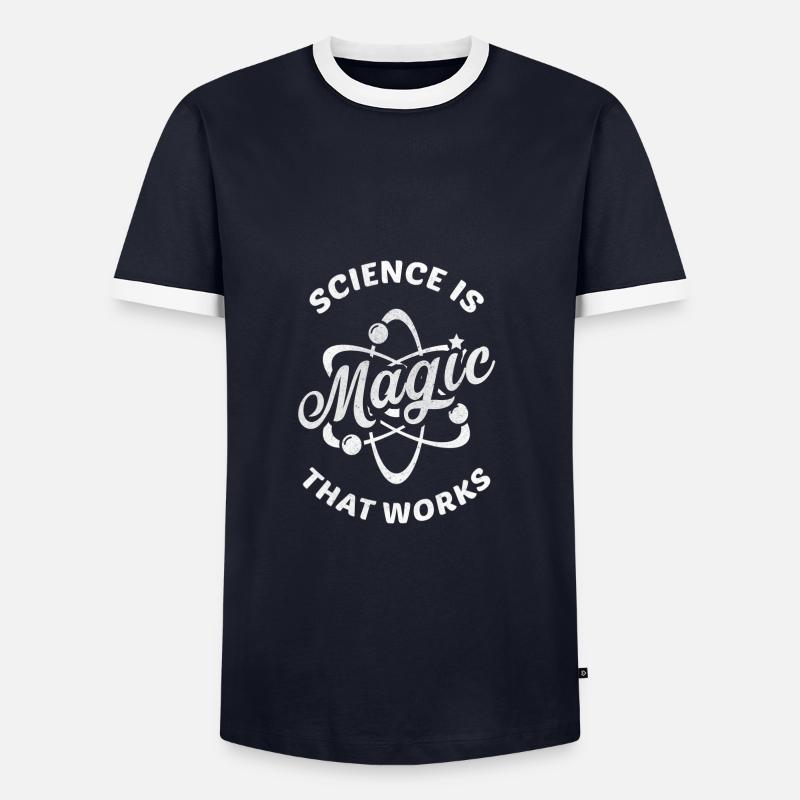 Science Magic - Männer Kontrast-T-Shirt - Navy/Weiß 