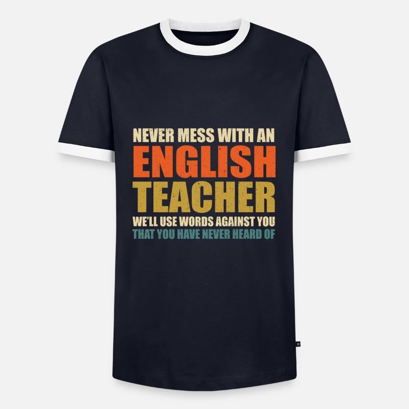 Englischlehrer Spruch - Männer Kontrast-T-Shirt - Navy/Weiß 