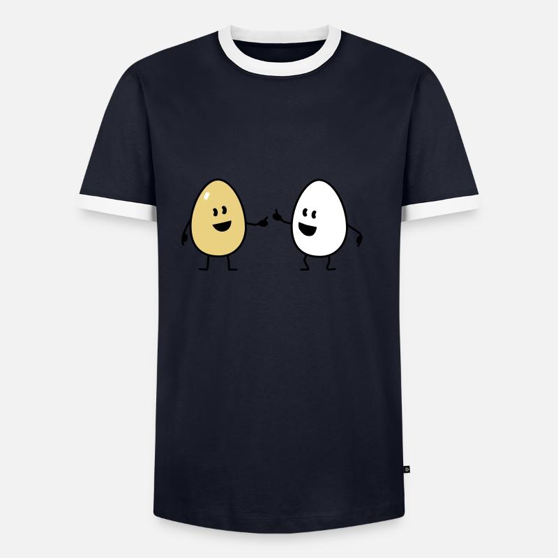 eggs - Männer Kontrast-T-Shirt - Navy/Weiß