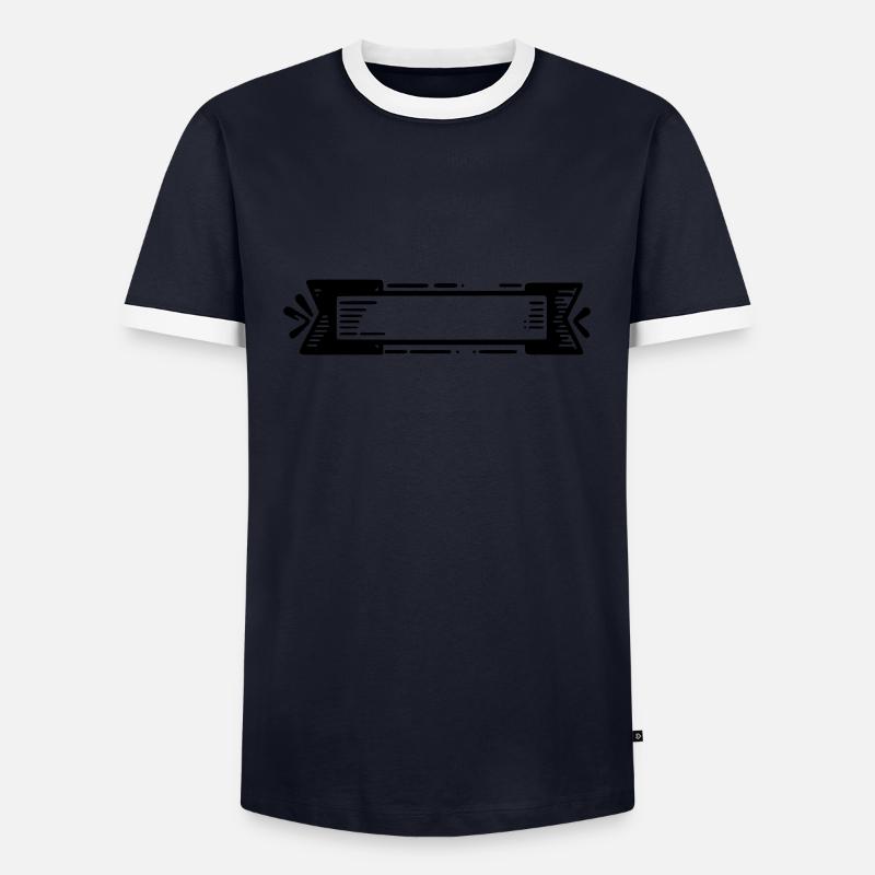 Banner Shield - Men's Ringer Shirt - navy/white 
