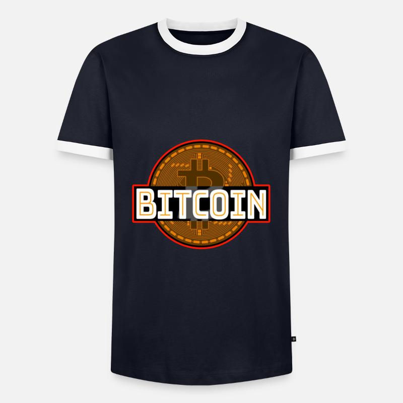 Bitcoin Krypto Bitcoinshirt - Männer Kontrast-T-Shirt - Navy/Weiß