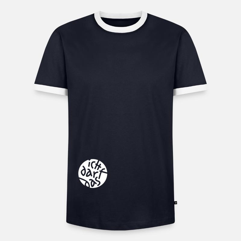 ICH DARF DAS - Männer Kontrast-T-Shirt - Navy/Weiß